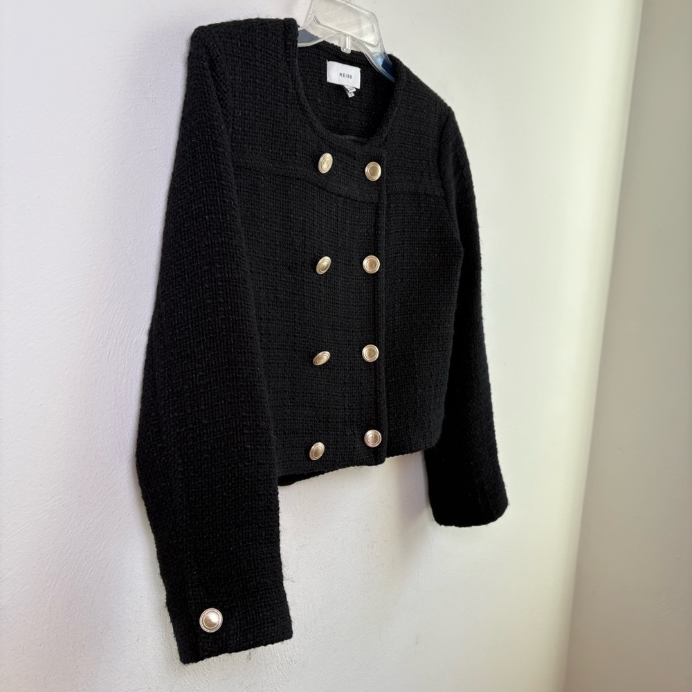 REISS Esmie Cropped Jacket Double Breasted Wool Blend Size 6 - Picture 3 of 13